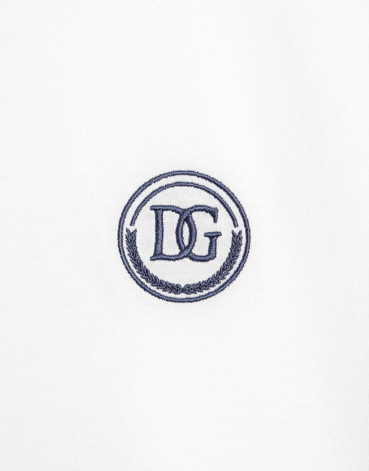 Dolce & Gabbana Short-sleeved T-shirt with DG embroidery White G8RN8ZG7M8X