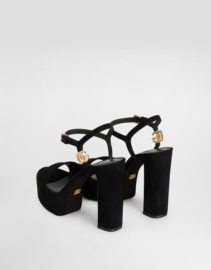 Dolce & Gabbana Suede platform sandals Black CR2027A1275
