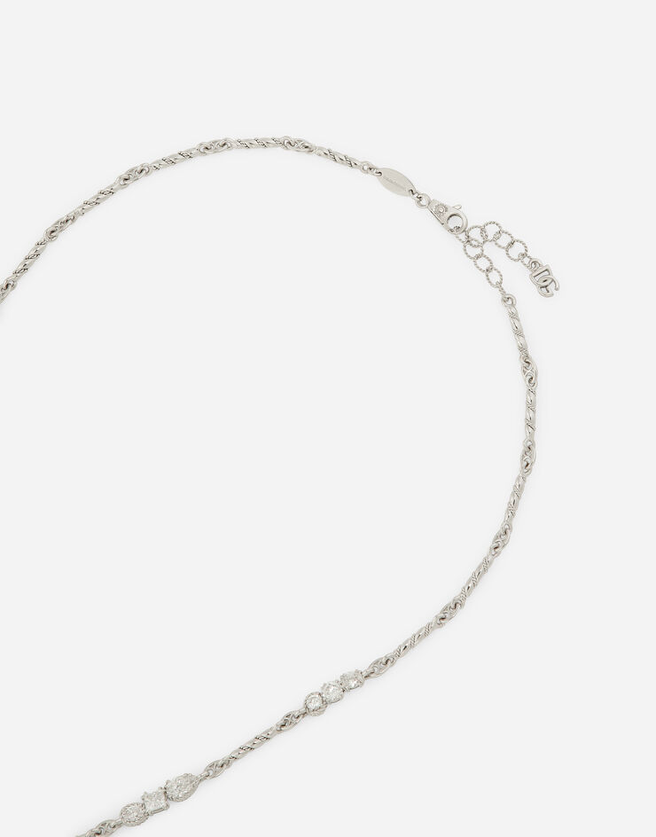 Dolce & Gabbana Easy Diamond necklace in white gold 18Kt and diamonds White WAQD1GWDIA1