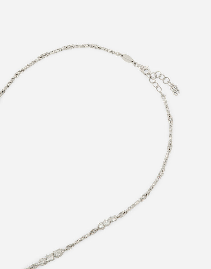 Dolce & Gabbana Easy Diamond necklace in white gold 18Kt and diamonds White WAQD1GWDIA1