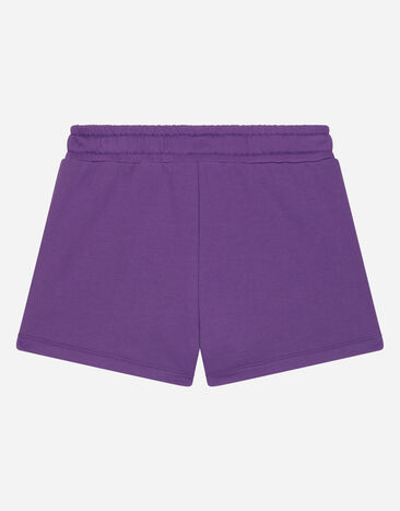 Dolce & Gabbana DGVIB3 徽标印花平纹针织短裤 紫 L8JQ96G7M6W