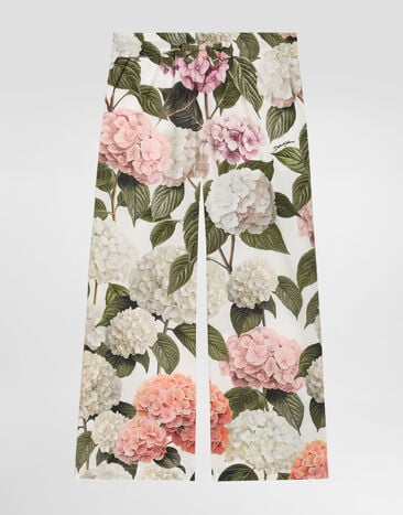 Dolce & Gabbana Hydrangea-print poplin trousers Multicolor L53P50HS5T6