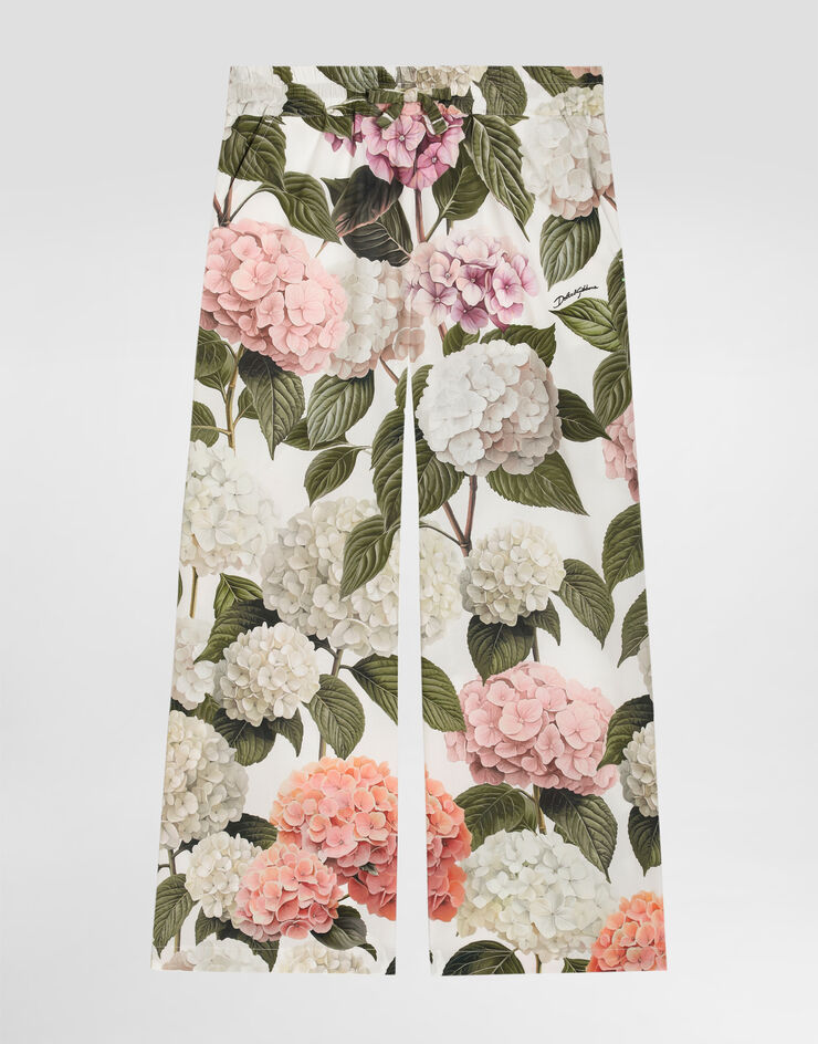 Dolce & Gabbana Hydrangea-print poplin trousers Multicolor L53P50HS5T6