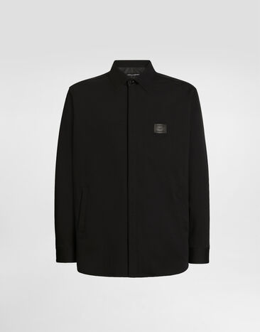 Dolce & Gabbana 태그 장식 테크니컬 패브릭 셔츠 Black G5LQ3TGK305