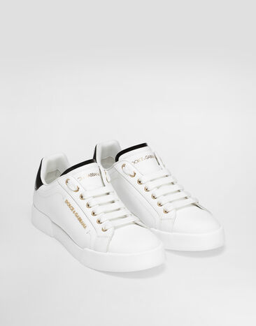 Dolce & Gabbana ポルトフィーノ スニーカー ナッパカーフスキン レタリング ホワイト CK2329AH506