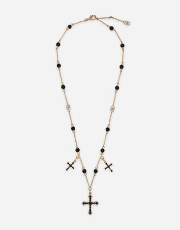 Dolce & Gabbana Rosary-style necklace with crosses Gold WNQ4S3W1111