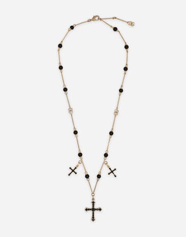 Dolce & Gabbana Rosary-style necklace with crosses Silver WBQ4S2W1111