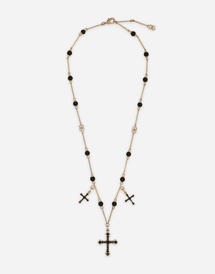 Dolce & Gabbana Halskette im Rosenkranzstil mit Kreuzen Gold WNQ2D4W1111