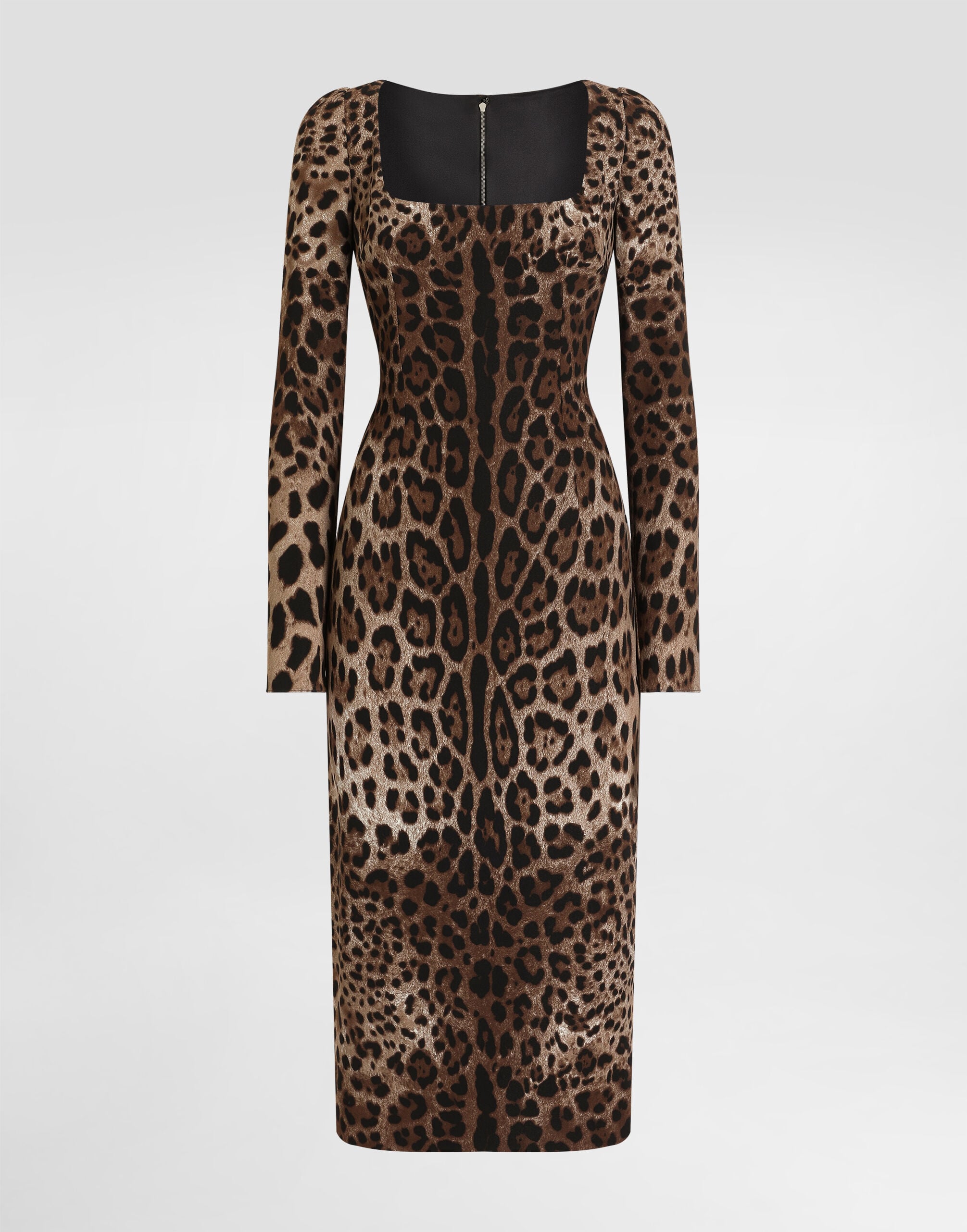 Leopard-print fitted dress