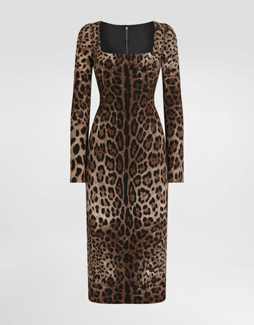 Dolce & Gabbana Leopard-print fitted dress Print F6TYGTFSRKI