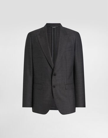Dolce & Gabbana Single-breasted taormina wool jacket Grey G2NW0TFU25E