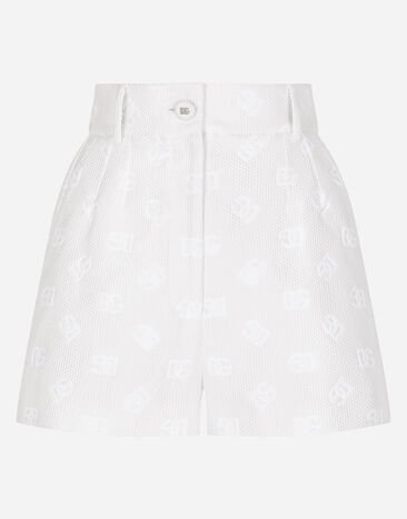 Dolce & Gabbana Shorts de jacquard con motivo integral del logotipo DG Blanco FTBVHTFJTBP