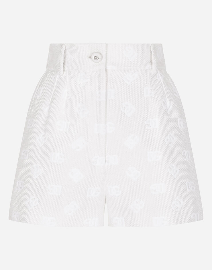 Dolce & Gabbana Shorts aus Jacquard mit DG-Logo allover Weiss FTBVHTFJTBP