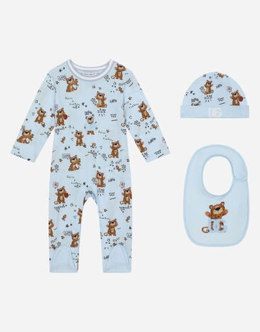 DolceGabbanaSpa 3-piece gift set in baby leopard-print jersey Multicolor L2JDZ1G7J7N
