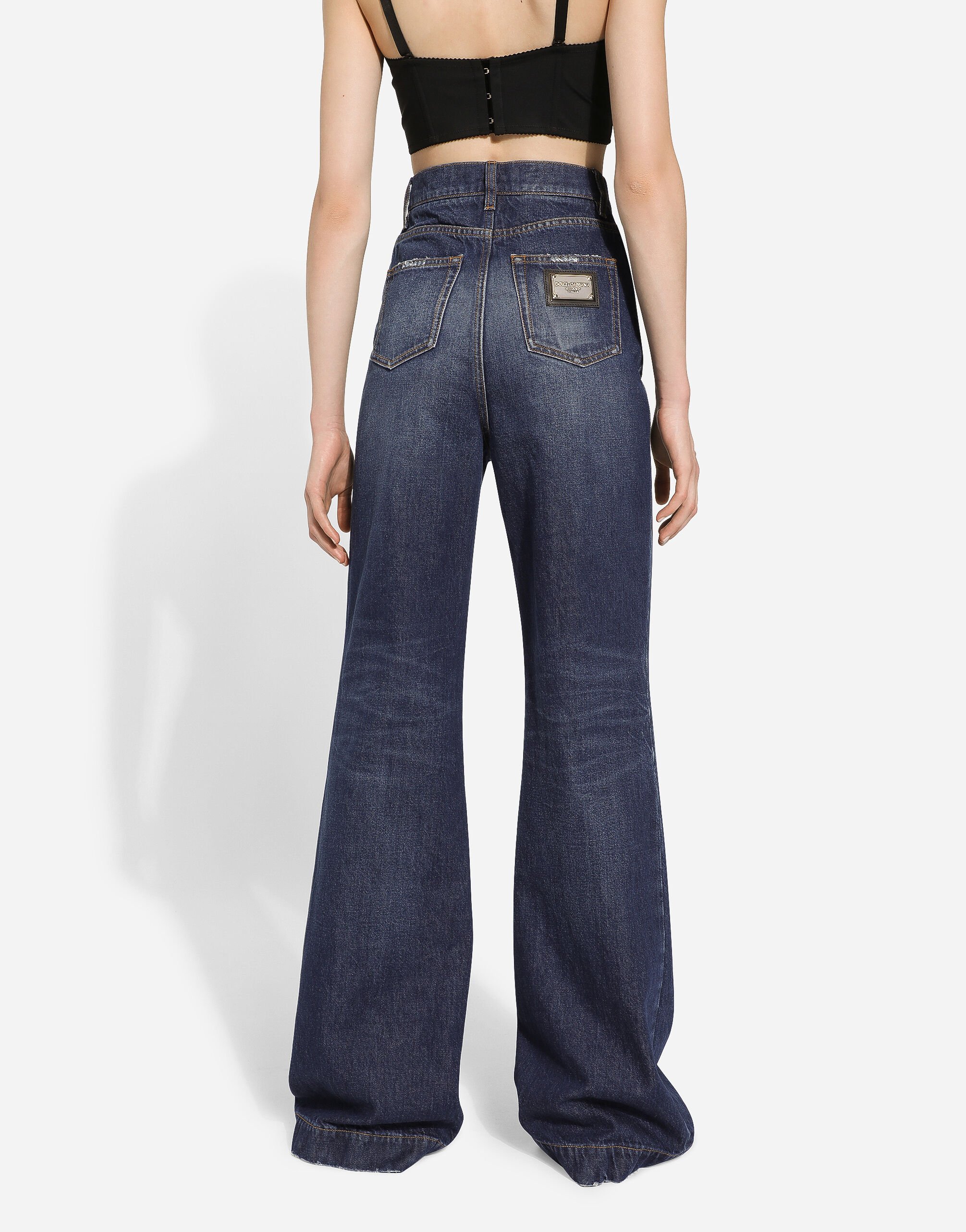 Flared denim jeans in Blue for Women Dolce Gabbana