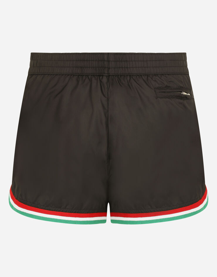 Dolce & Gabbana Short swim shorts with Italy DG patch Nero M4C01TFUSFW