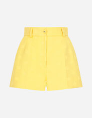 Dolce & Gabbana Jacquard shorts with all-over DG logo Yellow F6UT1TFU5T9
