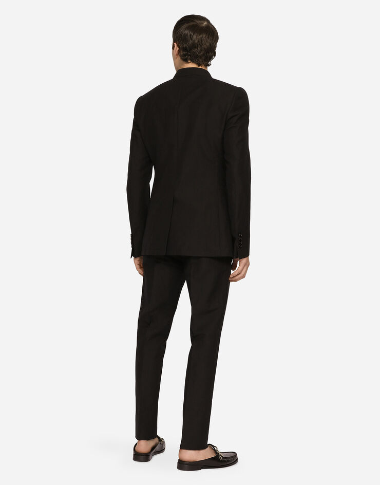 Dolce & Gabbana Double-breasted linen and cotton Taormina-fit suit Black GKAIMTFUTAK
