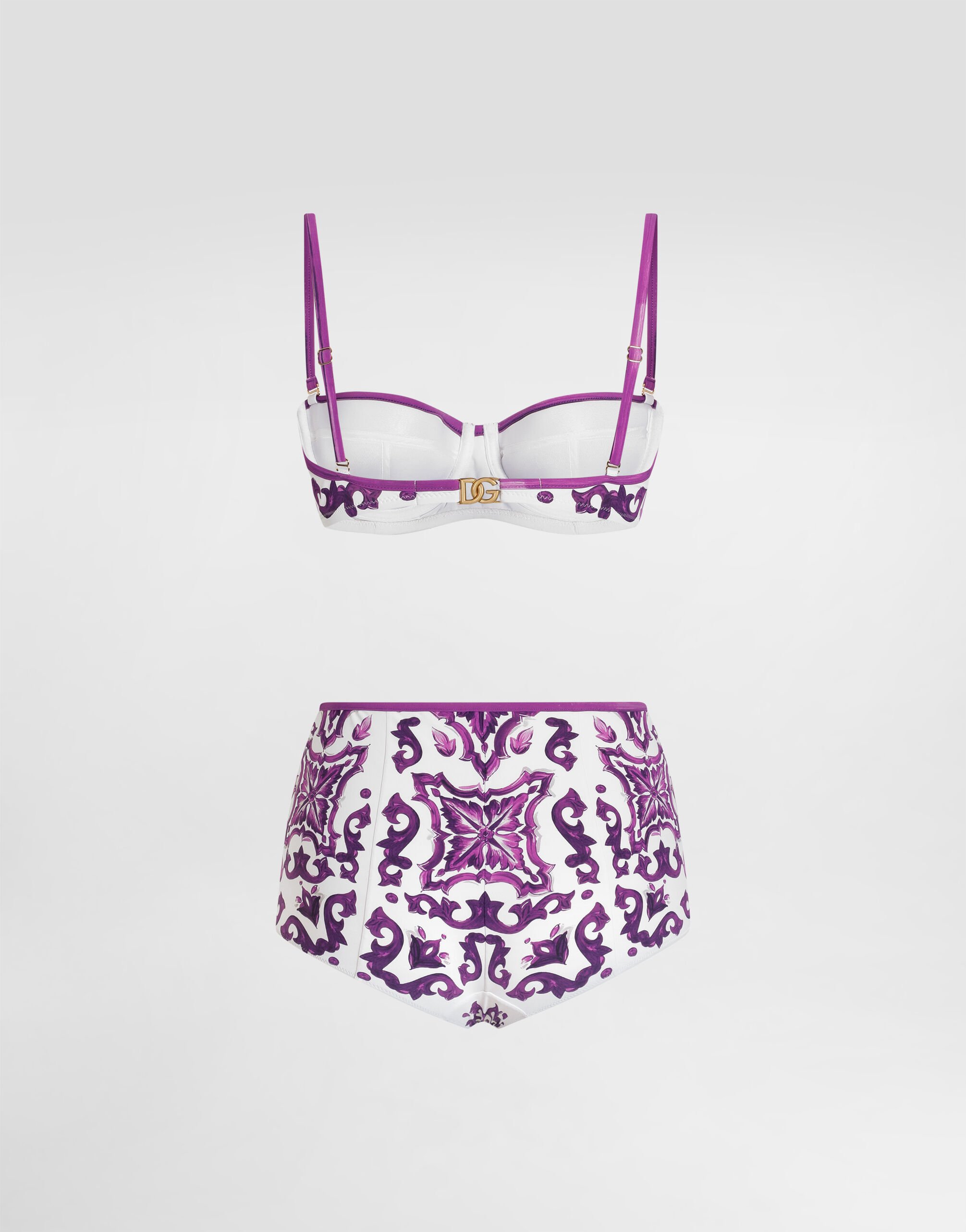 Majolica-print padded bikini in Multicolor for Women
