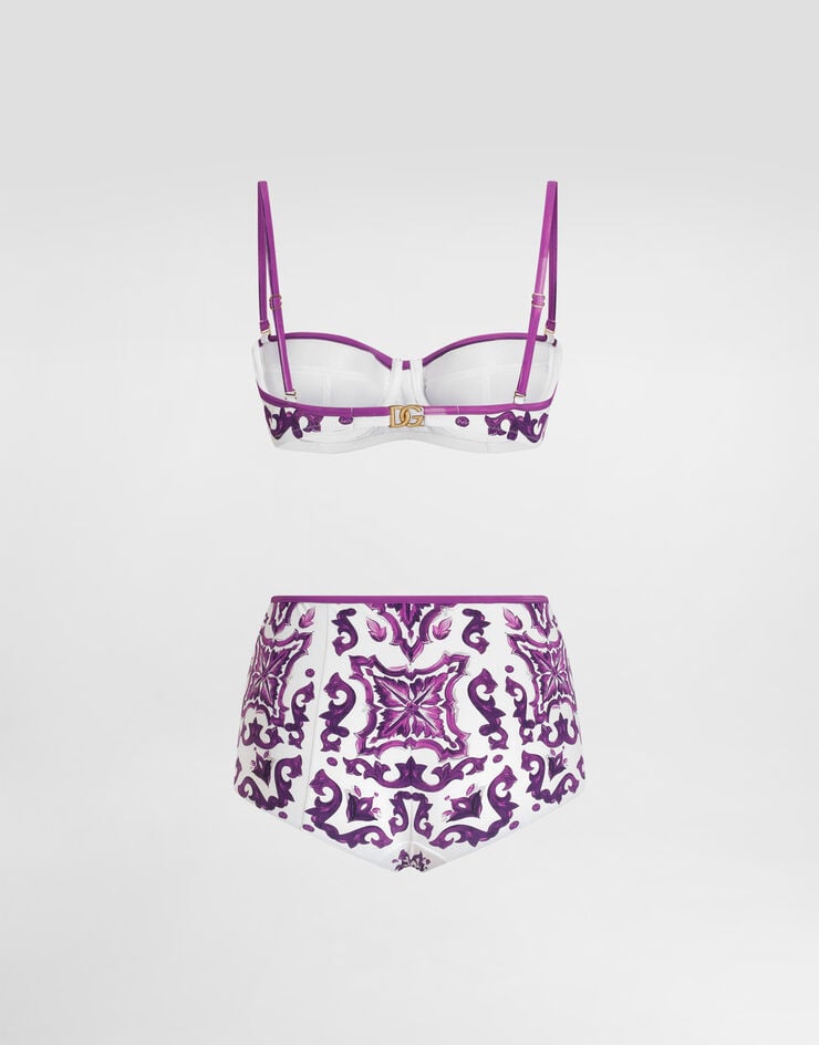 Dolce & Gabbana Majolica-print padded bikini Multicolor O8A27JONO19