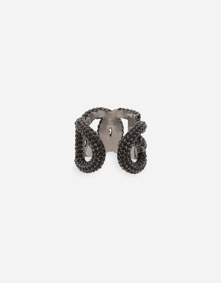 Dolce & Gabbana Anillo con logotipo de strass Negro WRQ1X3W1111