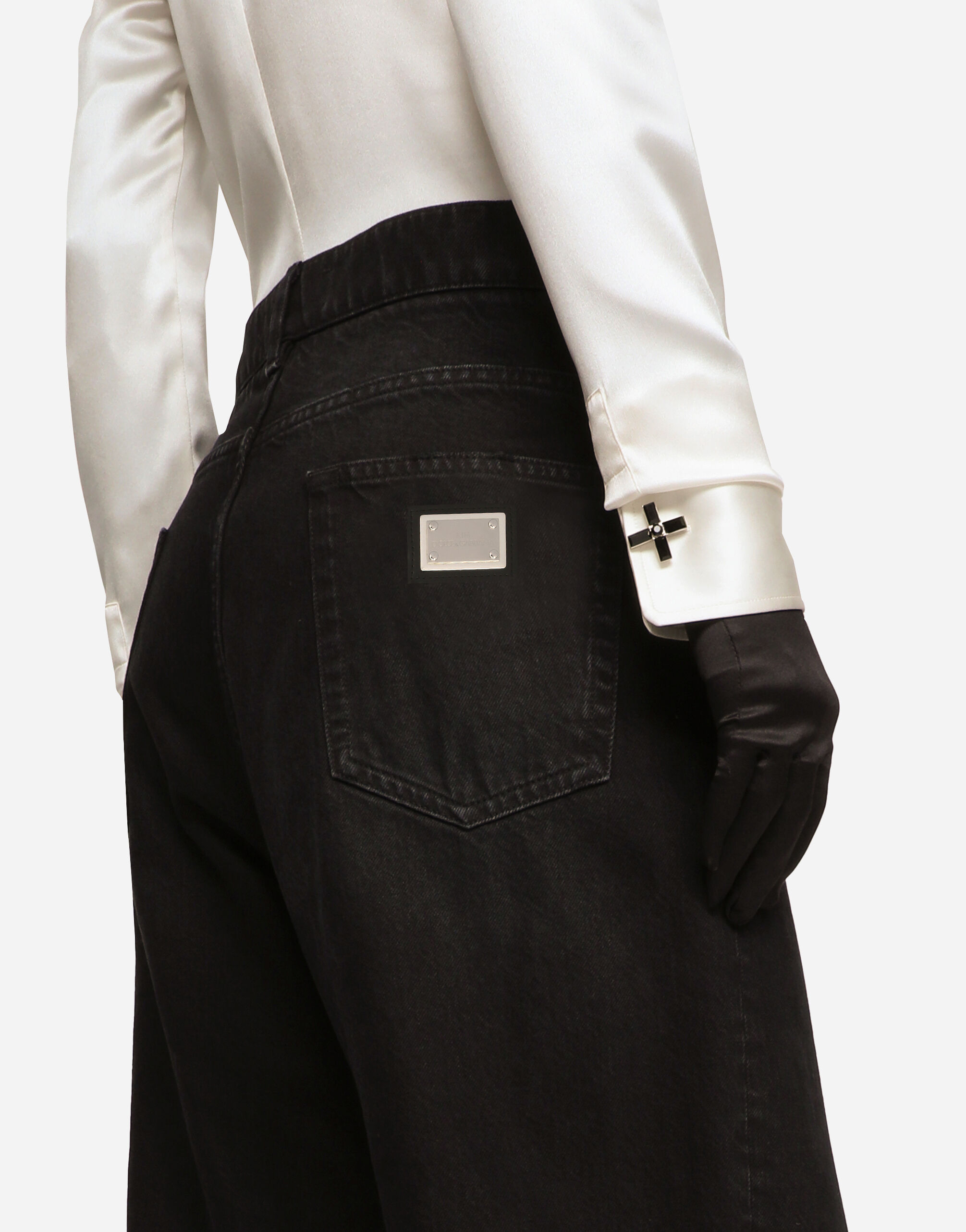 KIM DOLCE GABBANA Flared deep blue denim jeans