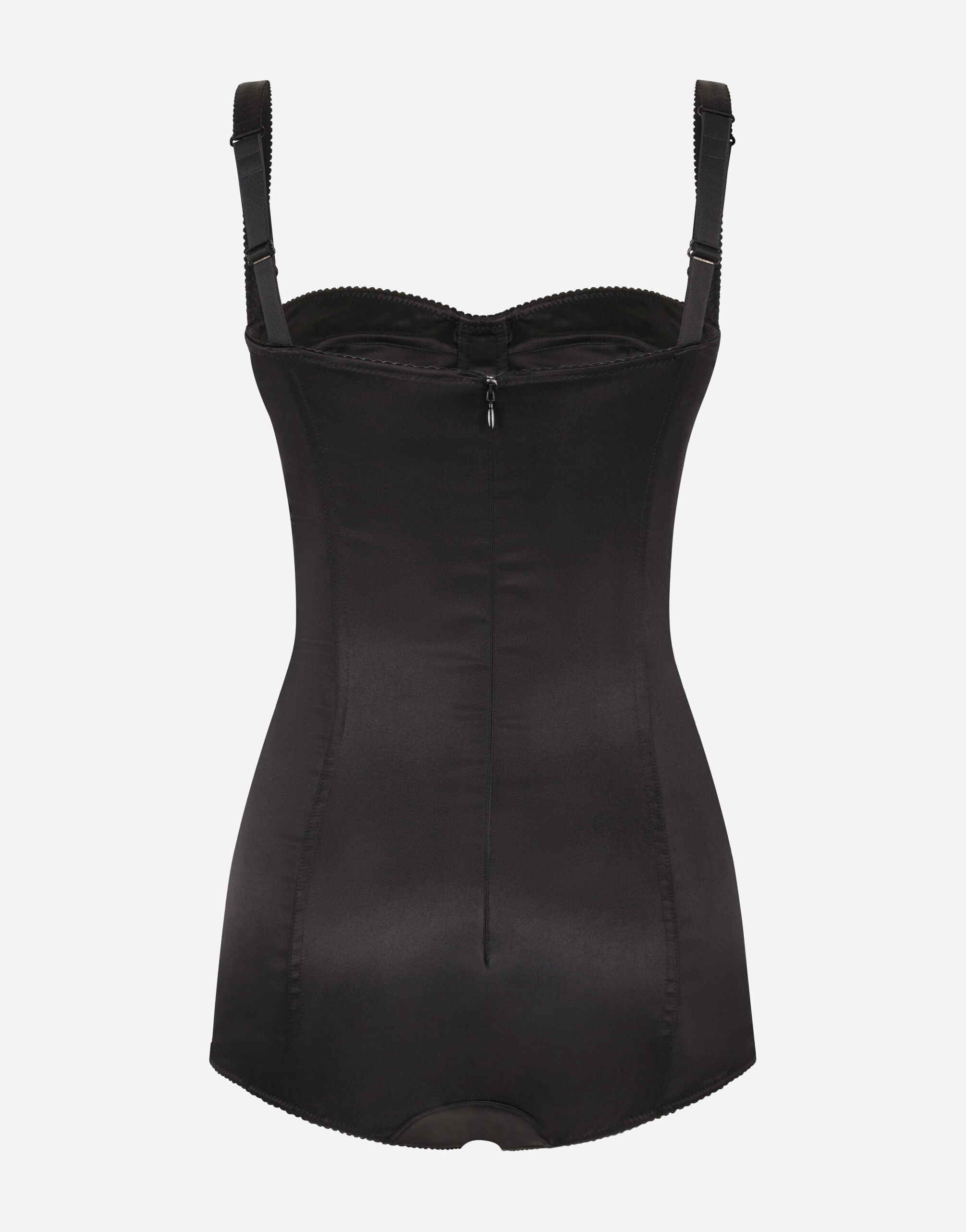【DOLCE＆GABBANA】シルク バルコネットブラ ボディスーツ ブラックのウィメンズ インナーウェアボディスーツ バルコネット