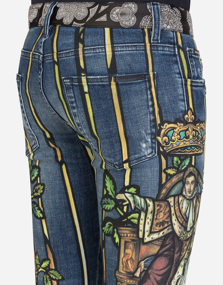 Dolce & Gabbana STRETCH SKINNY JEANS WITH NAPOLEON PRINT MULTICOLORED GYC4LDG8CD3