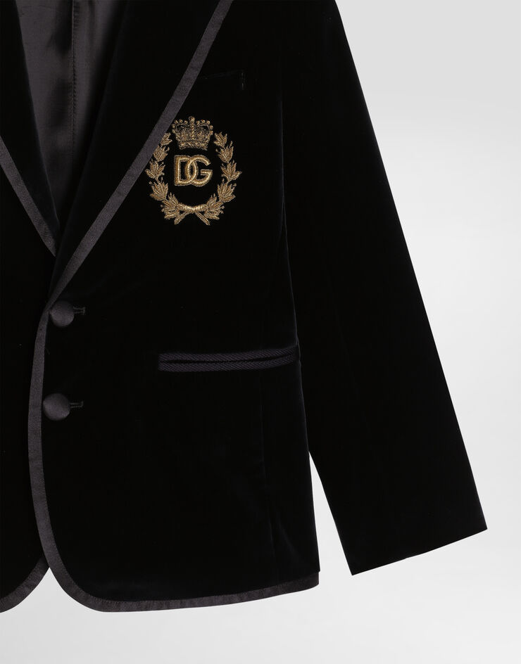 Dolce & Gabbana Velvet single-breasted jacket Blue L41J84FUWBN