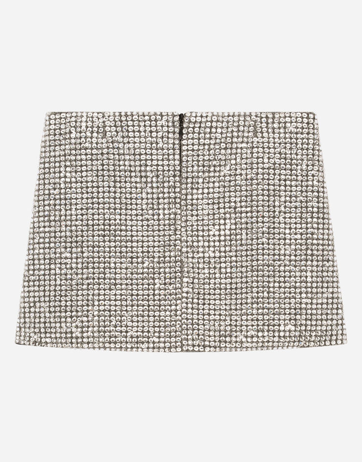 Dolce & Gabbana Короткая юбка из джерси с термостразами разноцветный L54I65G7JK7