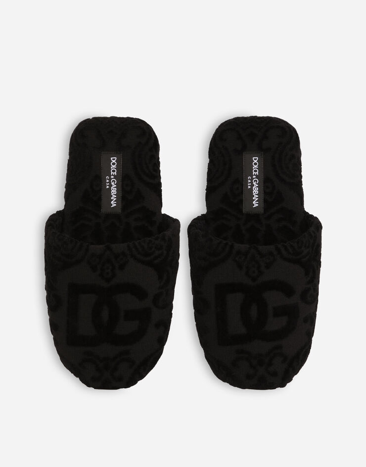 Dolce & Gabbana Frotteepantoffel aus Baumwolljacquard Mehrfarbig TCF014TCAGM