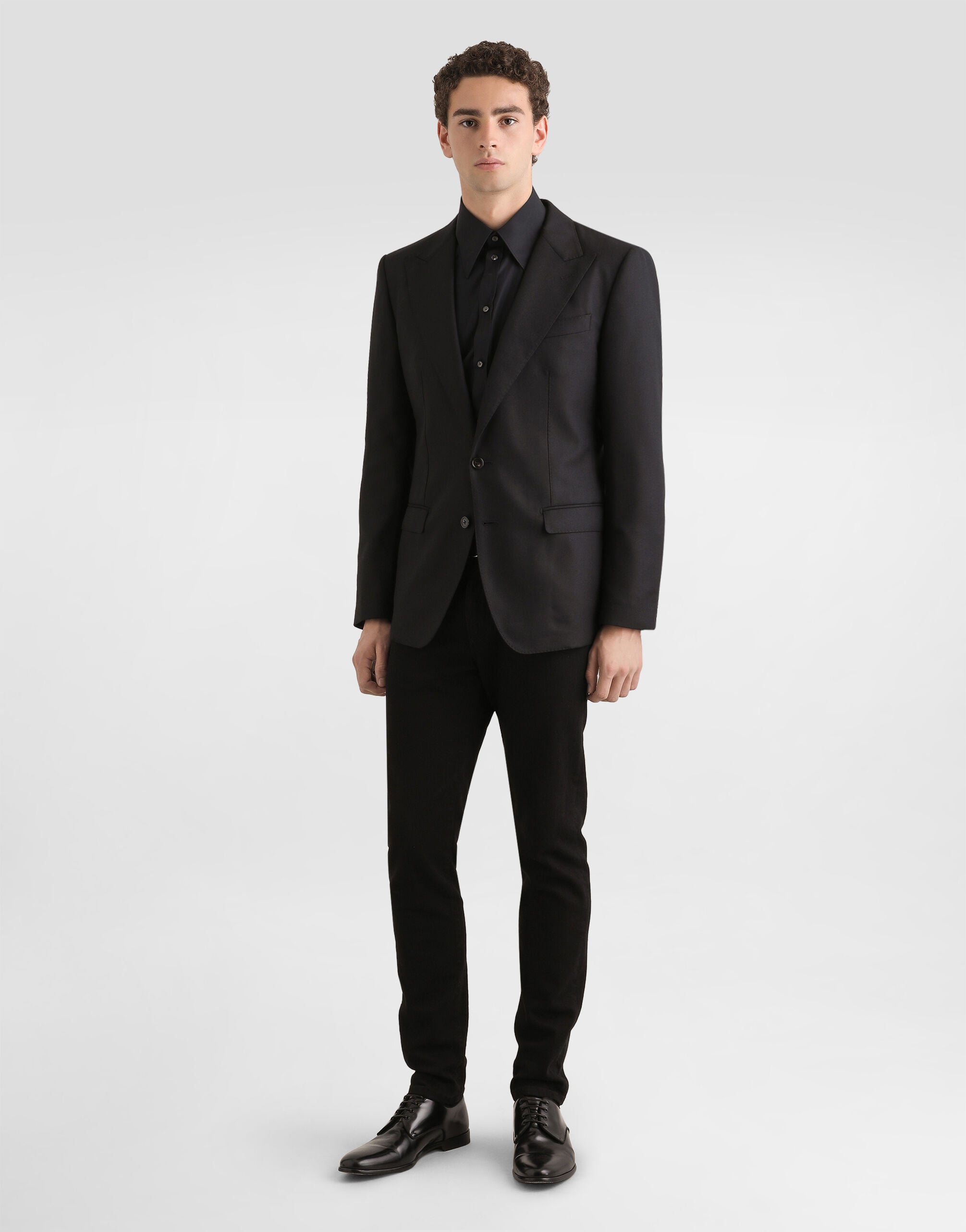 Blackのメンズ Single-breasted taormina wool jacket | Dolce&Gabbana®