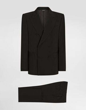 Dolce & Gabbana Double-breasted stretch wool Sicilia-fit suit Black GKPRMTGK300