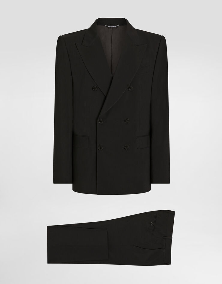Dolce & Gabbana Double-breasted stretch wool Sicilia-fit suit Black GKPRMTGK300