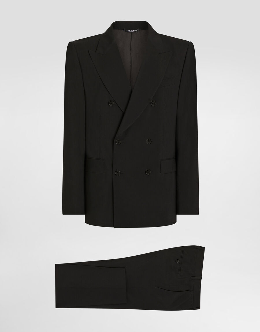 Double-breasted stretch wool Sicilia-fit suit
