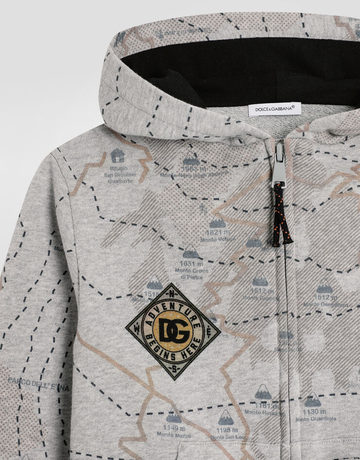 Dolce & Gabbana Map-print melange hoodie Multicolor L4JWKLII7IY
