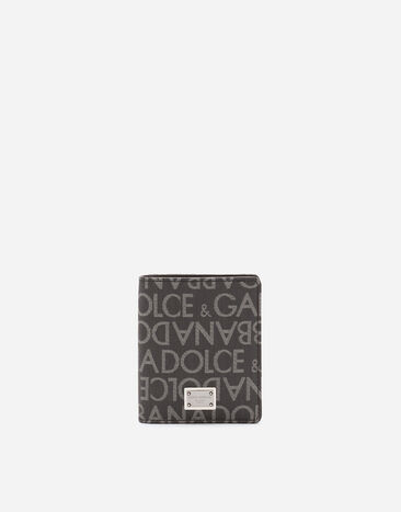 Dolce & Gabbana Coated jacquard bifold card holder Black VG4451VP387