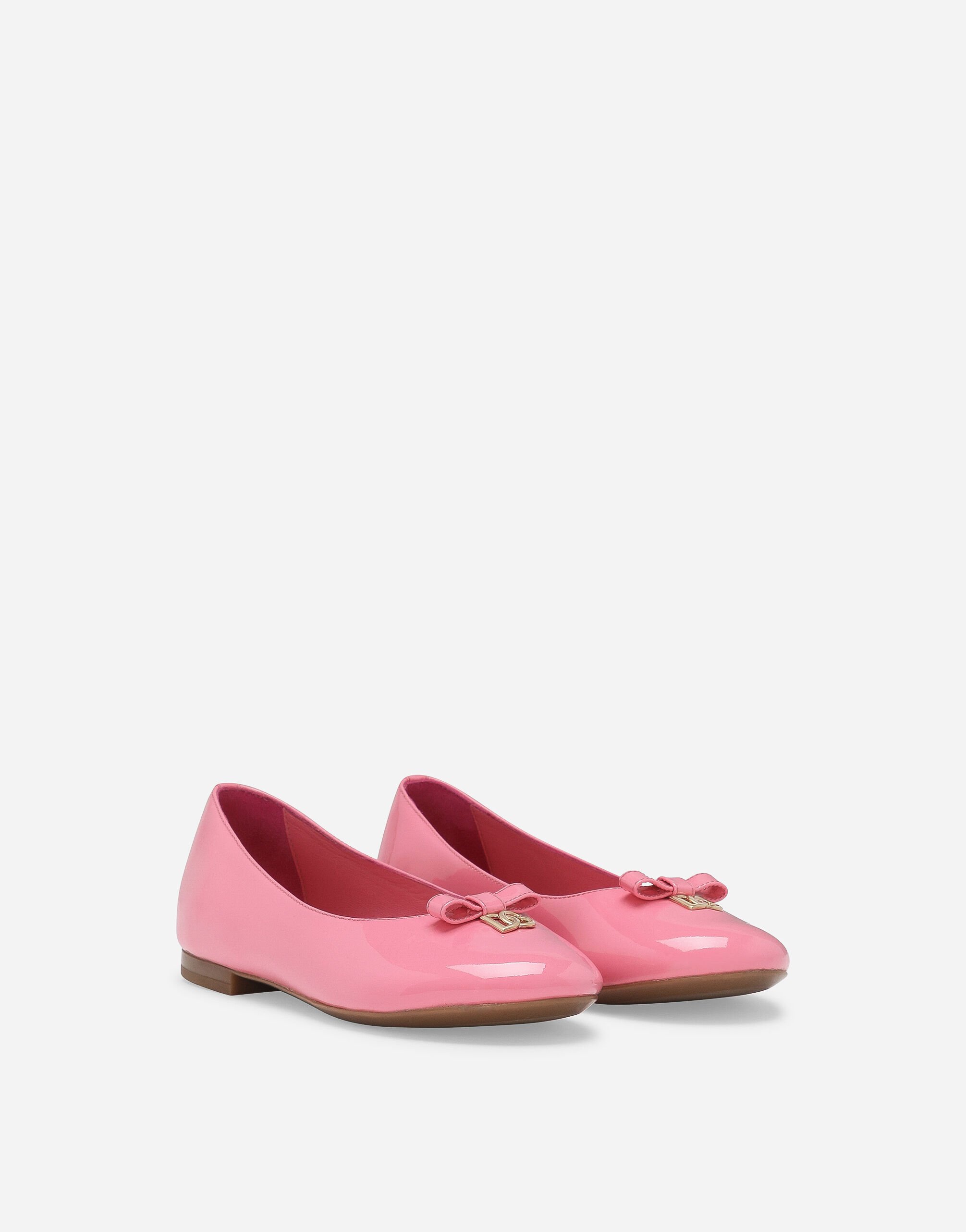 Pink patent store leather flats
