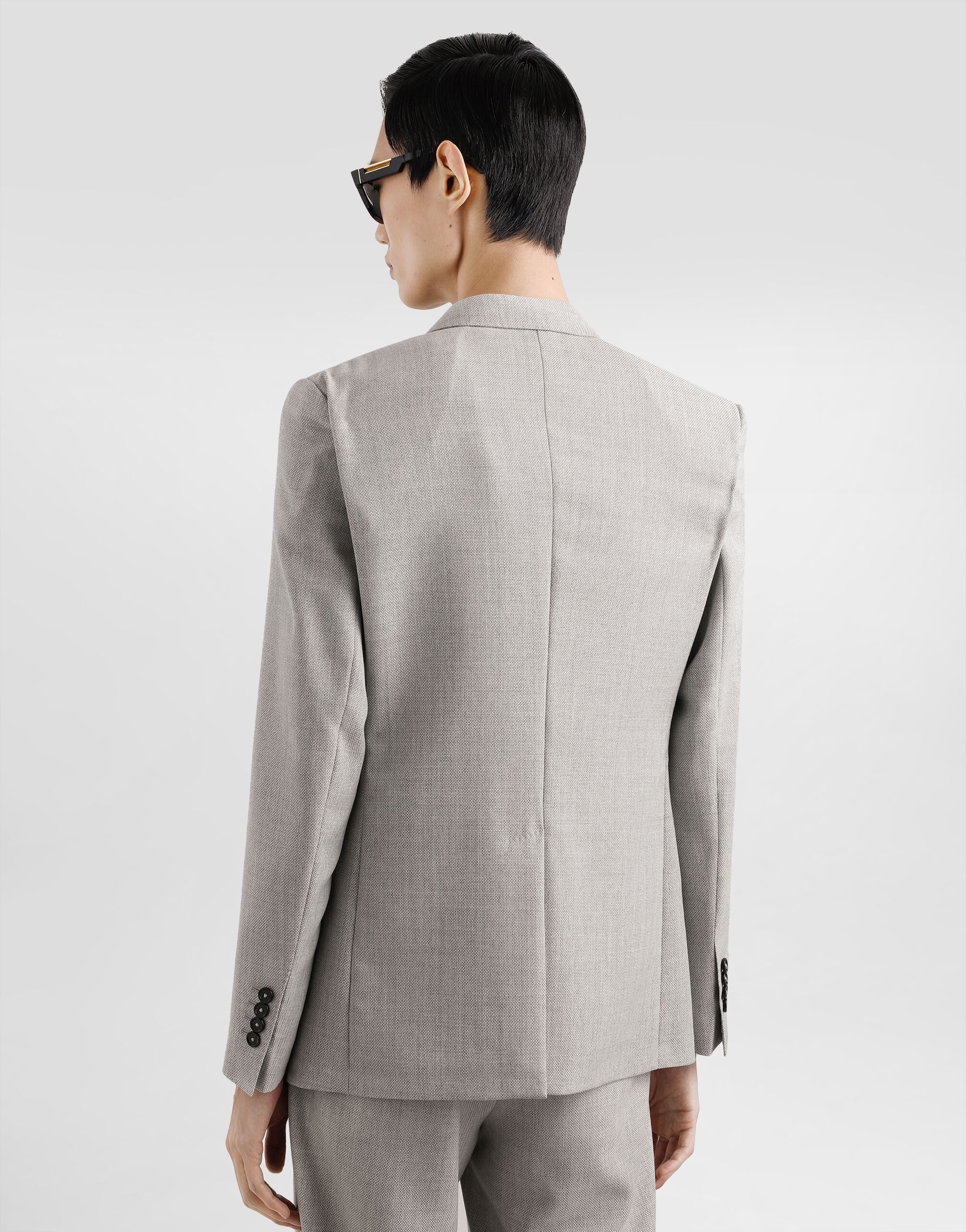 Double-breasted taormina wool jacket in Grey for Men