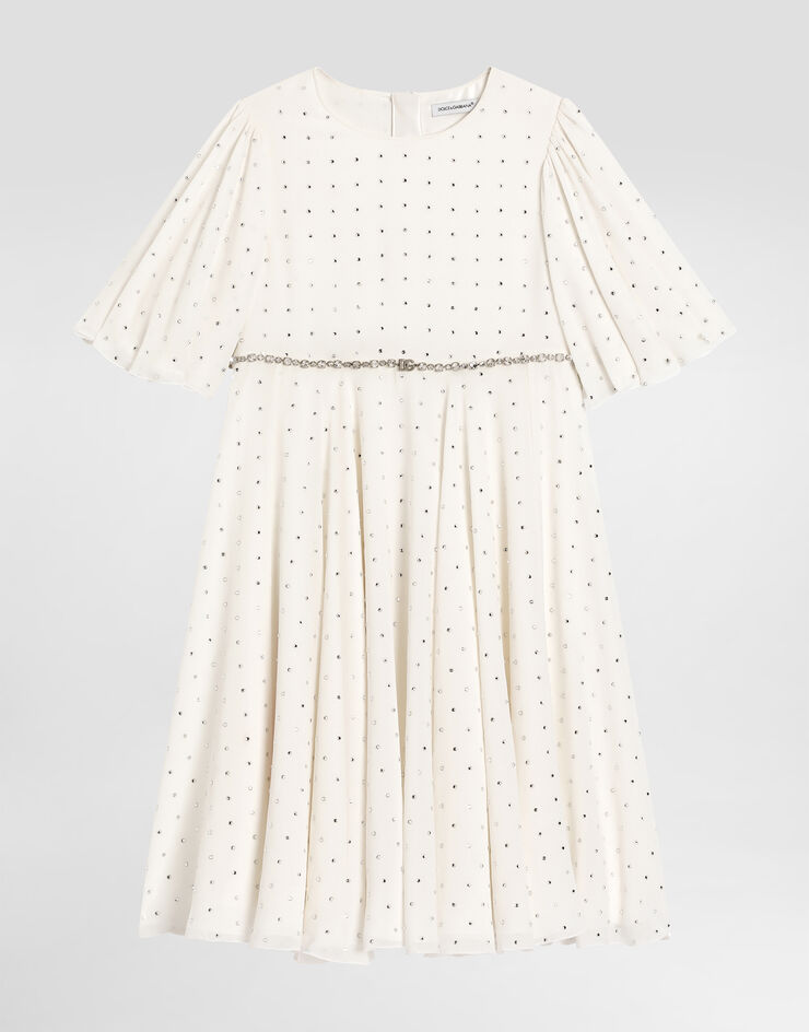 Dolce & Gabbana Silk georgette dress White L54DM1FU1AR