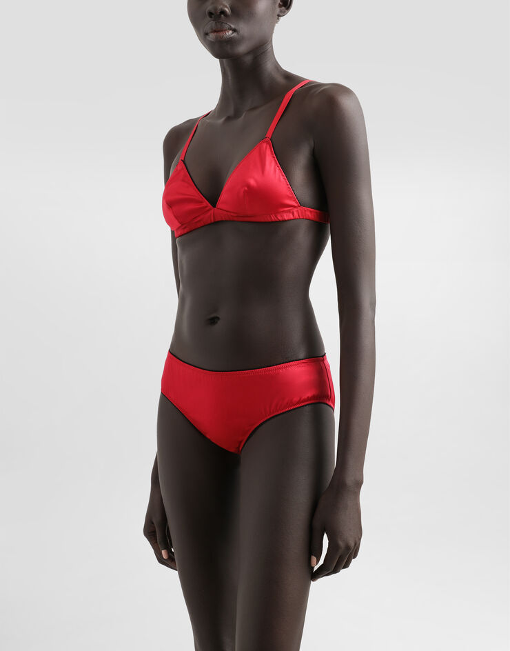 Dolce & Gabbana Satin triangle bra Red O1B06TONO13