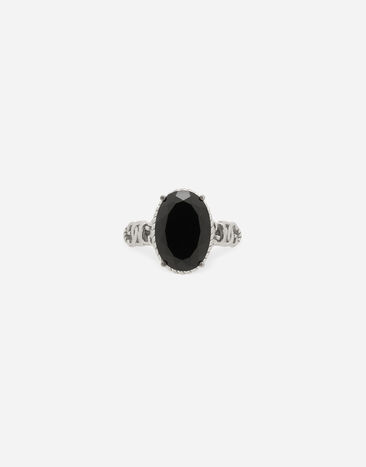 Dolce & Gabbana 18k white gold Anna ring with black spinel White WRQA1GWSPBL