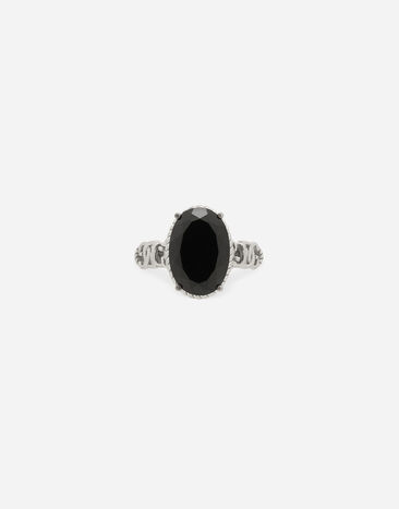 Dolce & Gabbana 18k white gold Anna ring with black spinel White WRQA1GWSPBL