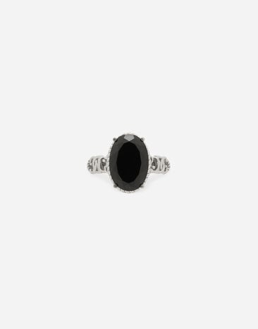 Dolce & Gabbana Ring Anna aus Weißgold 18 kt mit schwarzen Spinellen Weiss WRQA1GWSPBL