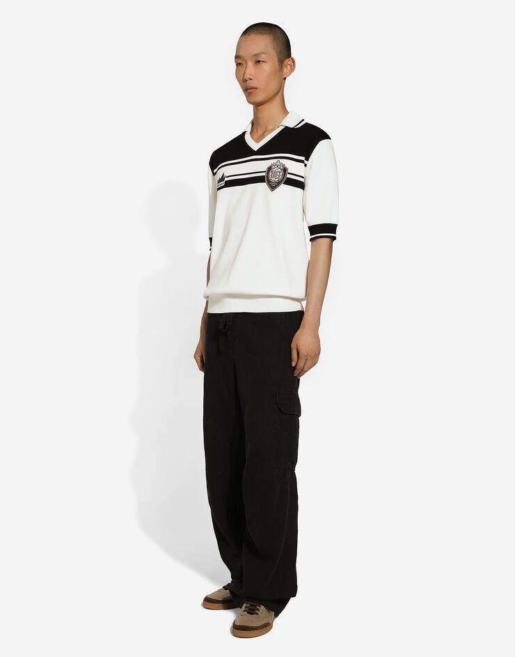 Dolce & Gabbana 리넨 카고 팬츠 블랙 GP06ITFU4LF