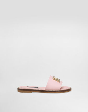Dolce & Gabbana Ciabatta flat in pelle di vitello Rosa D11340A1223