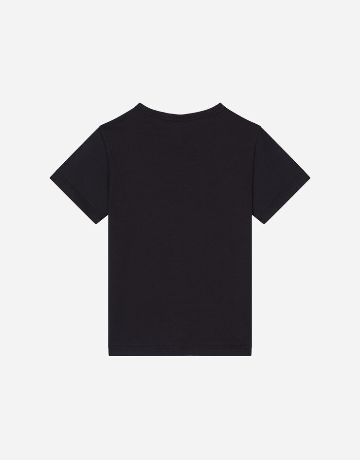 Dolce&Gabbana Camiseta de punto con placa con logotipo Azul L1JT7TG7I2O