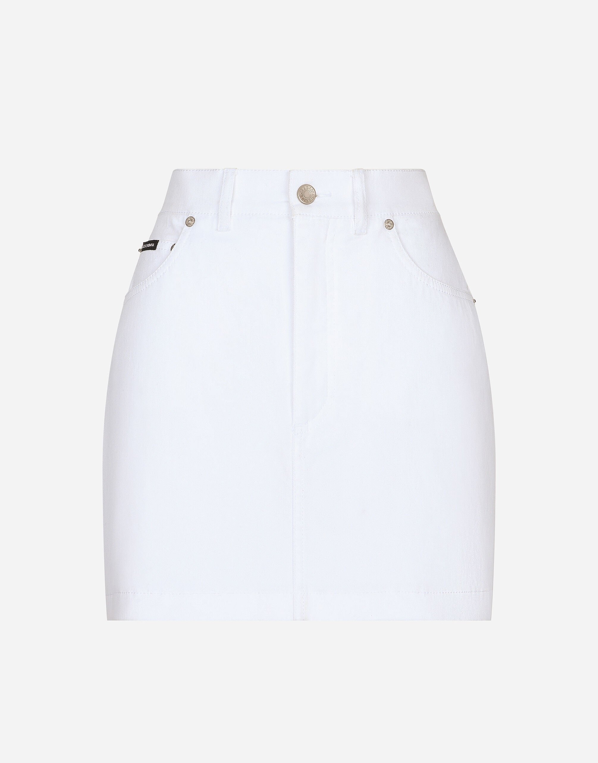 Dolce & Gabbana Denim mini skirt White FTB47DG8GF5