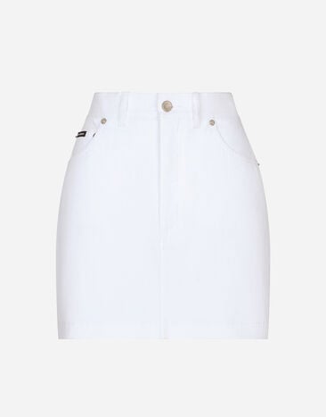 Dolce & Gabbana Denim mini skirt White F4BWMDG899M