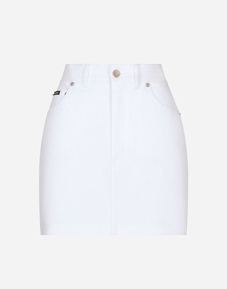 Dolce & Gabbana Denim mini skirt White F4BWMDG899M